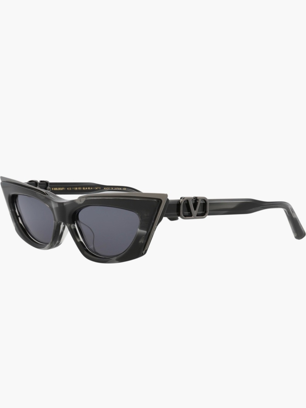 Valentino Garavani Gray Cat-Eye 55mm Sunglasses with Signature V Temple
